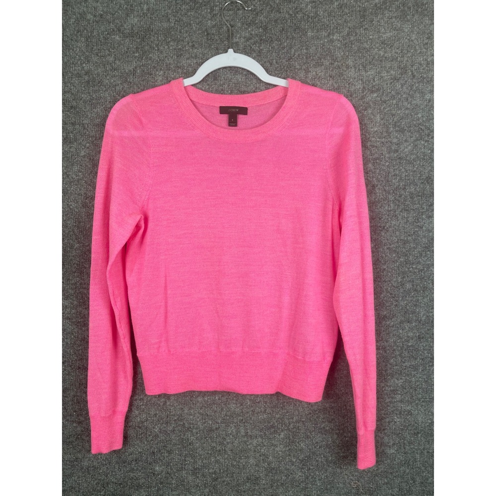 J.Crew Merino Wool Sweater Women Small Pink Excellent Crewneck Lightweight‎ Knit
